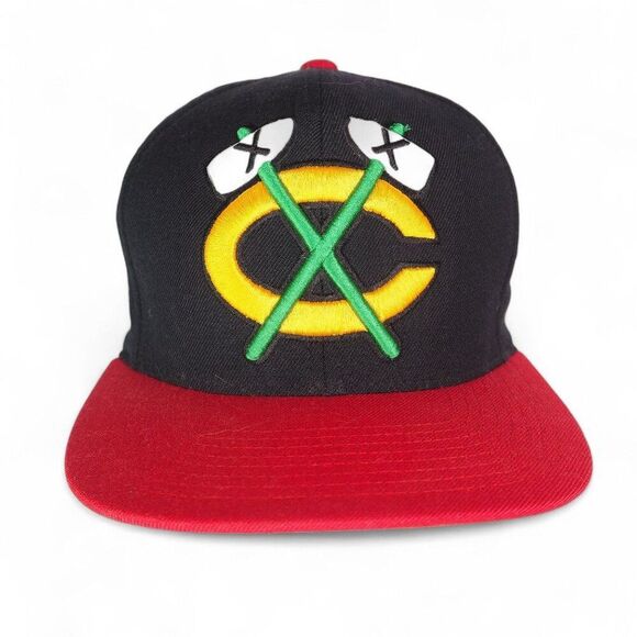 Mitchell & Ness Vintage Hockey Chicago Blackhawks Large Tomahawk Snapback Hat - Picture 1 of 8
